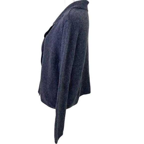 Sea Bleu Double Breasted Wool Cashmere Sweater Womens Size Large L Pockets Gray - Picture 3 of 11